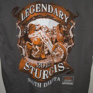 NWT STURGIS MOTORCYCLE RALLY Gray T-shirt 2012 South Dakota Size M Biker Harley